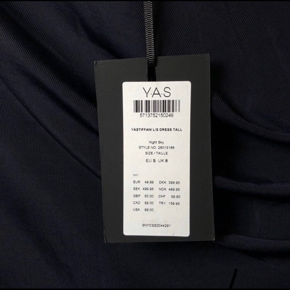 ASOS Navy Blue Dress With Slit - Picture 2 of 3